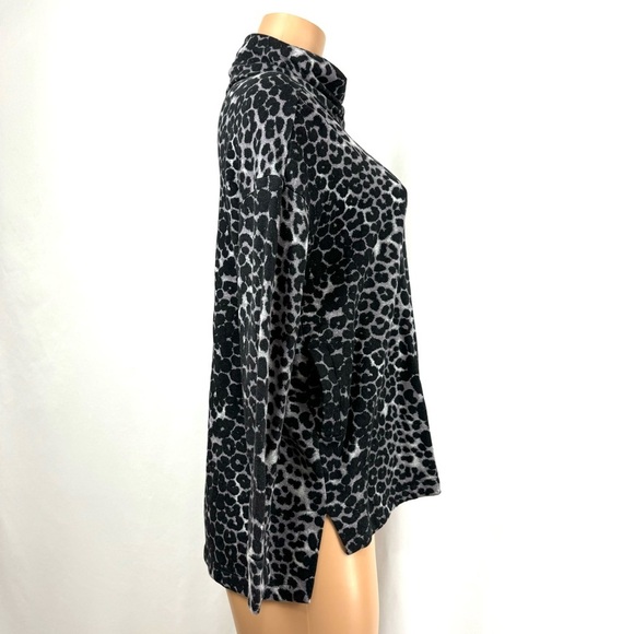 Soft Surroundings Women’s XS Felina Leopard Print Zip Turtle Neck Tunic Sweater - Picture 9 of 15